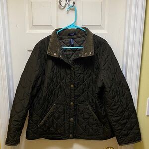 Chaps Quilted Barn Jacket - Dark Green